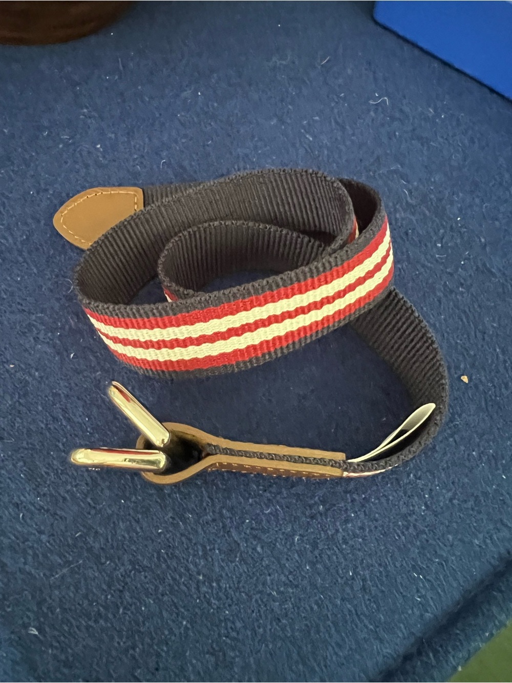 Janie and Jack Toddler Baby Boys Prep Navy Red White Striped Belt Size 2T to 3T
